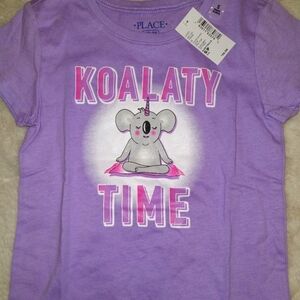 NWT Children's Place purple koalaty time short sleeve tee size small 5/6